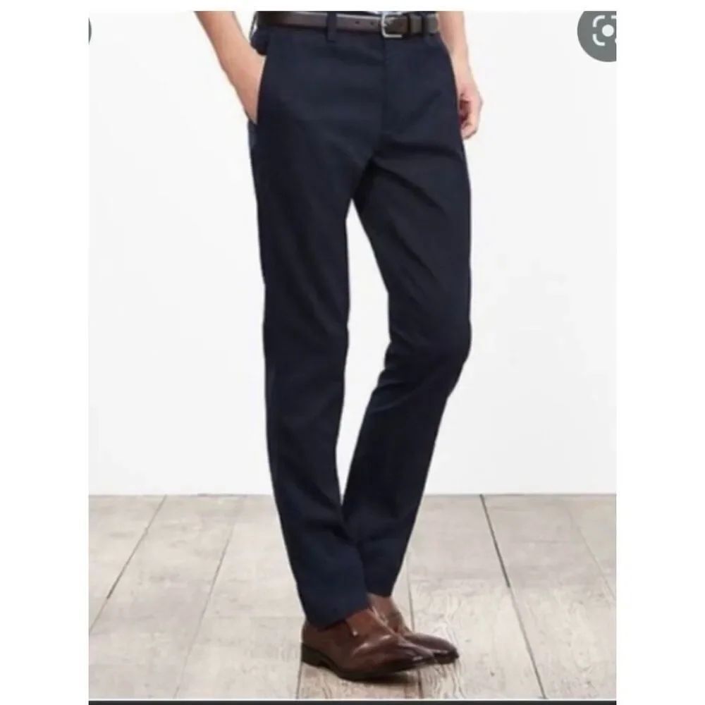 Banana Republic Fulton Navy Skinny Chino Pant sz 31X34 NWT